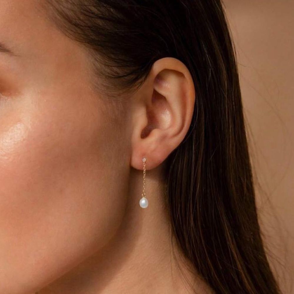Pearl drop earrings #1362